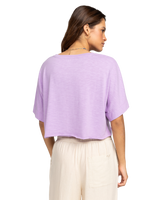 The Roxy Womens Tiki & Surf T-Shirt in Crocus Petal