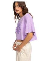 The Roxy Womens Tiki & Surf T-Shirt in Crocus Petal