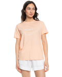 The Roxy Womens Noon Ocean T-Shirt in Peach Parfait