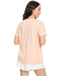 The Roxy Womens Noon Ocean T-Shirt in Peach Parfait