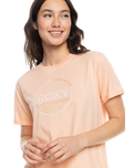 The Roxy Womens Noon Ocean T-Shirt in Peach Parfait