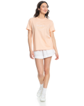 The Roxy Womens Noon Ocean T-Shirt in Peach Parfait