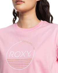 The Roxy Womens Noon Ocean T-Shirt in Prism Pink