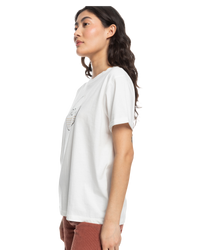 The Roxy Womens Noon Ocean T-Shirt in Snow White