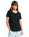 The Roxy Womens Saturdaze T-Shirt in Anthracite