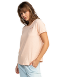 The Roxy Womens Saturdaze T-Shirt in Peach Parfait