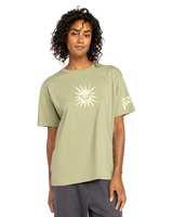 The Roxy Womens Sand Under the Sky T-Shirt in Oil Green