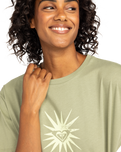 The Roxy Womens Sand Under the Sky T-Shirt in Oil Green