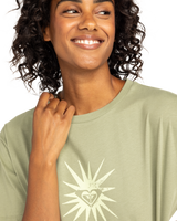 The Roxy Womens Sand Under the Sky T-Shirt in Oil Green