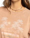 The Roxy Womens Moonlight Sunset T-Shirt in Camel