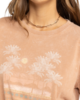 The Roxy Womens Moonlight Sunset T-Shirt in Camel