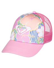 The Roxy Girls Girls Sweet Emotions Trucker Cap in Ultramarine & Teenie Flower