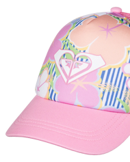 The Roxy Girls Girls Sweet Emotions Trucker Cap in Ultramarine & Teenie Flower