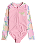 The Roxy Girls Girls Tiny Flower Long Sleeve Swimsuit in Ultramarine & Teenie Flower