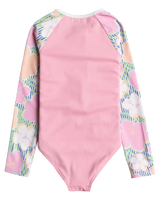 The Roxy Girls Girls Tiny Flower Long Sleeve Swimsuit in Ultramarine & Teenie Flower