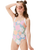 The Roxy Girls Girls Tiny Flower Swimsuit in Ultramarine & Teenie Flower