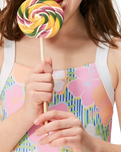 The Roxy Girls Girls Tiny Flower Swimsuit in Ultramarine & Teenie Flower