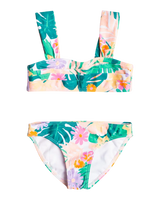 The Roxy Girls Paradisiac Island Bralette Bikini Set in Mint Tropical Trails