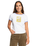 The RVCA Womens Gabrielle Monceaux Ringer T-Shirt in White