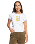 The RVCA Womens Gabrielle Monceaux Ringer T-Shirt in White