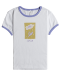 The RVCA Womens Gabrielle Monceaux Ringer T-Shirt in White