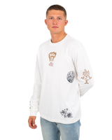 The RVCA Mens Scorched Long Sleeve T-Shirt in Salt