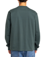 The RVCA Mens Chainmail Pocket Long Sleeve T-Shirt in Hunter Green