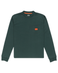 The RVCA Mens Chainmail Pocket Long Sleeve T-Shirt in Hunter Green