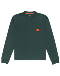 The RVCA Mens Chainmail Pocket Long Sleeve T-Shirt in Hunter Green