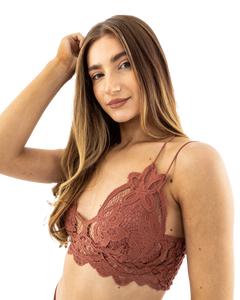 The Free People Womens Adella Bralette in Copper