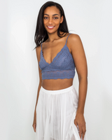 The Free People Womens Amina Bralette in Blue Granite