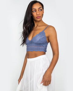 The Free People Womens Amina Bralette in Blue Granite