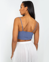 The Free People Womens Amina Bralette in Blue Granite