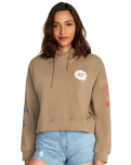 The RVCA Womens Breeze Hoodie in Dark Khaki