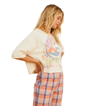 The Billabong Womens Salty Blonde Still Salty T-Shirt in Antique White