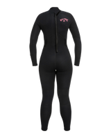 The Billabong Womens Launch 4/3mm Back Zip Wetsuit in Antique Black