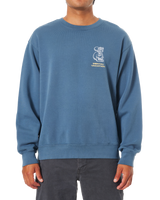 Cortex Sweatshirt in Washed Blue Pigment Dye