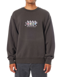 Hermanos Crew Sweatshirt in Black Wash