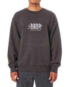 Hermanos Crew Sweatshirt in Black Wash