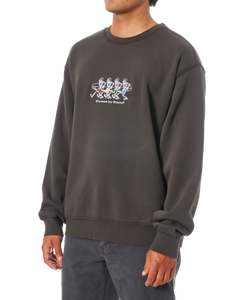 Hermanos Crew Sweatshirt in Black Wash