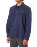 Shiloh Solid Flannel Shirt in Polar Navy