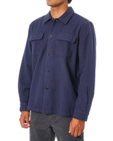 Shiloh Solid Flannel Shirt in Polar Navy