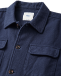 Shiloh Solid Flannel Shirt in Polar Navy