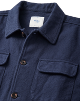 Shiloh Solid Flannel Shirt in Polar Navy