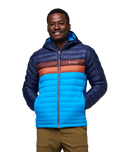 The Cotopaxi Mens Fuego Down Hooded Jacket in Maritime & Saltwater