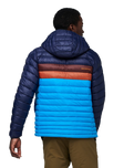 The Cotopaxi Mens Fuego Down Hooded Jacket in Maritime & Saltwater