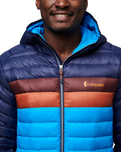 The Cotopaxi Mens Fuego Down Hooded Jacket in Maritime & Saltwater