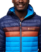 The Cotopaxi Mens Fuego Down Hooded Jacket in Maritime & Saltwater