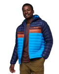 The Cotopaxi Mens Fuego Down Hooded Jacket in Maritime & Saltwater