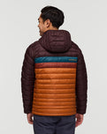 The Cotopaxi Mens Fuego Down Hooded Jacket in Coffee and Sienna